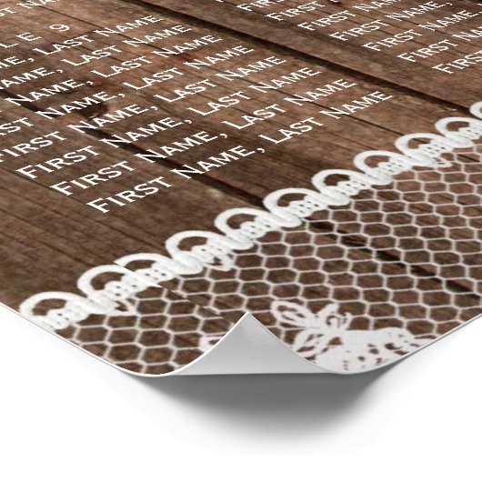 Poster van de Rustic Lace en Wood Wedding Seating (Hoek)