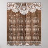 Poster van de Rustic Lace en Wood Wedding Seating (Voorkant)