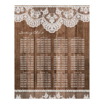 Poster van de Rustic Lace en Wood Wedding Seating 