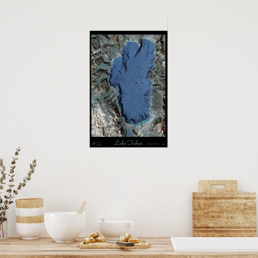 Poster van de satelliet van het meer van Tahoe Cal (Keuken)
