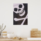 Poster van de schedel en de kruisbeenderen (Keuken)