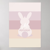 Poster van de shabby-chic bunny met naam (Voorkant)
