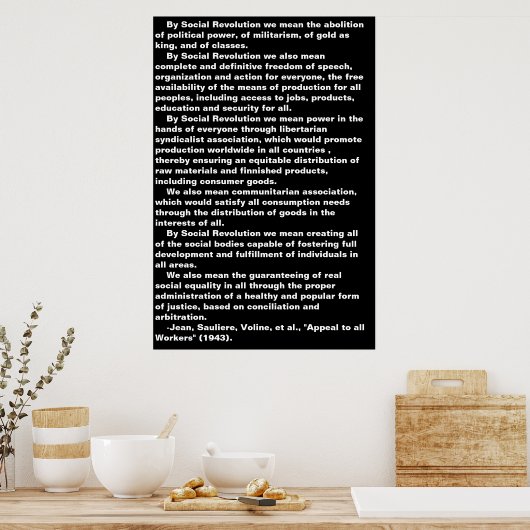 Poster van de sociale revolutie (Keuken)