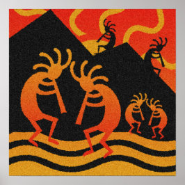 Poster van de Southwest Kokopelli Wall Art