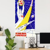 Poster van de Sovjet-ruimtepropaganda (Thuiskantoor)