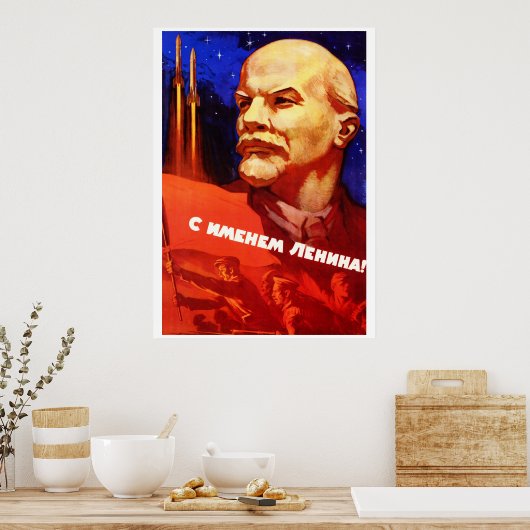 Poster van de Sovjet-ruimtepropaganda (Keuken)