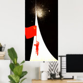 Poster van de Sovjet-ruimtepropaganda (Thuiskantoor)