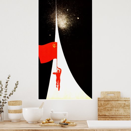 Poster van de Sovjet-ruimtepropaganda (Keuken)