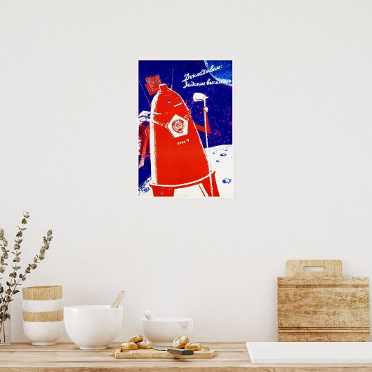 Poster van de Sovjet-ruimtepropaganda (Keuken)