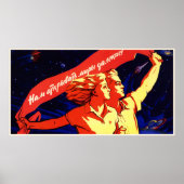 Poster van de Sovjet-ruimtepropaganda (Voorkant)