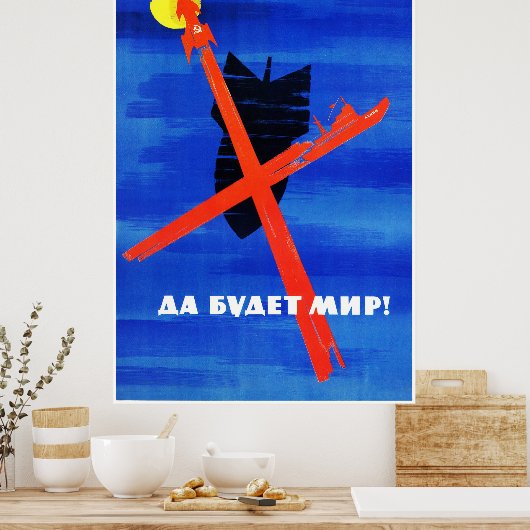 Poster van de Sovjet-ruimtepropaganda (Keuken)