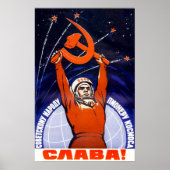 Poster van de Sovjet-ruimtepropaganda (Voorkant)
