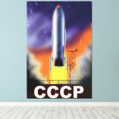 Poster van de Sovjet-Unie met de terugroerende rui Canvas Afdruk (Insitu (Houten vloer))