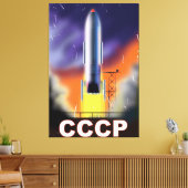 Poster van de Sovjet-Unie met de terugroerende rui Canvas Afdruk (Insitu (Woonkamer))
