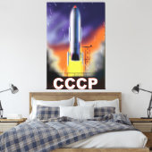 Poster van de Sovjet-Unie met de terugroerende rui Canvas Afdruk (Insitu (Slaapkamer))