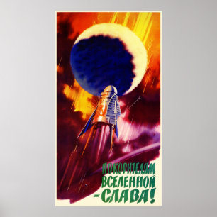 Poster van de Sovjetruimtepropaganda