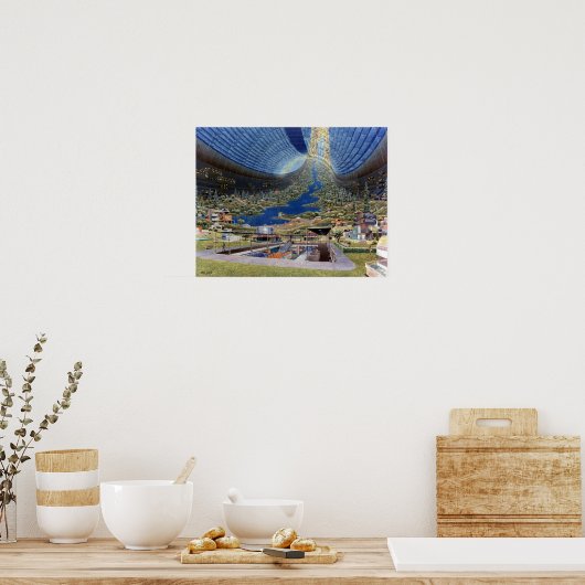 Poster van de Space Colony #3 (Keuken)