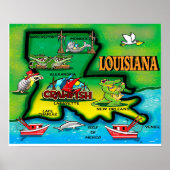 Poster van de staat Louisiana (Voorkant)