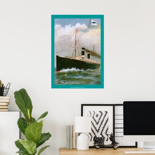 Poster van de Steamship van de Anchor-lijn (Thuiskantoor)