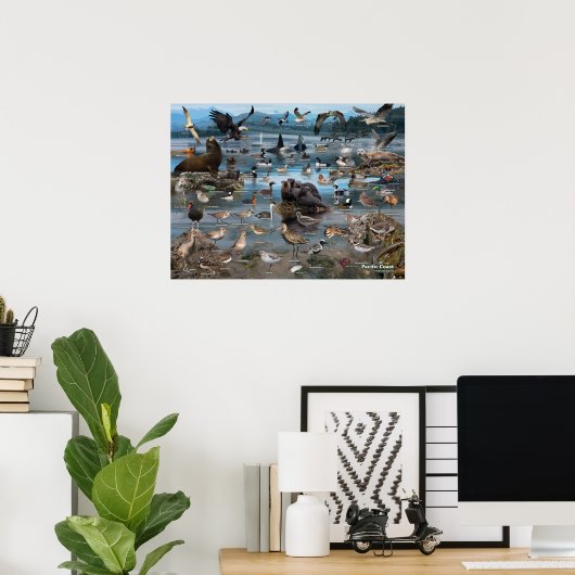 Poster van de Stille Oceaan (Thuiskantoor)