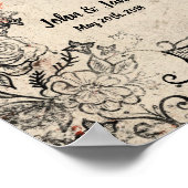 Poster van de stoelenkaart - Floral design (Hoek)