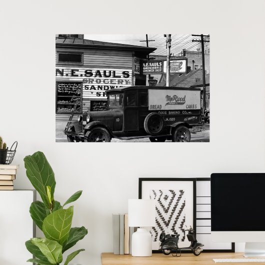 Poster van de straathoek van New Orleans (Thuiskantoor)