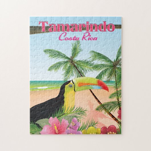Poster van de strandvakantie met Tamarindo Costa R Legpuzzel (Verticaal)