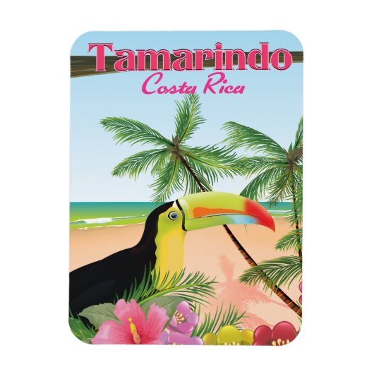 Poster van de strandvakantie met Tamarindo Costa R Magneet (Verticaal)
