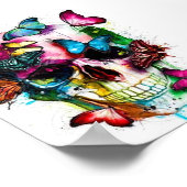 poster van de suikerschedel met vlinderwerking (Hoek)