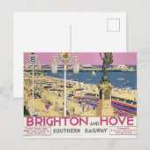 Poster van de  trein Brighton en Hove Briefkaart (Voorkant / Achterkant)