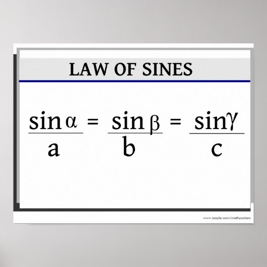 Poster van de trigonometrie: wet op de zinnen (Voorkant)