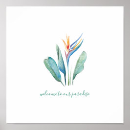 Poster van de Tropische Bloem Waterverf