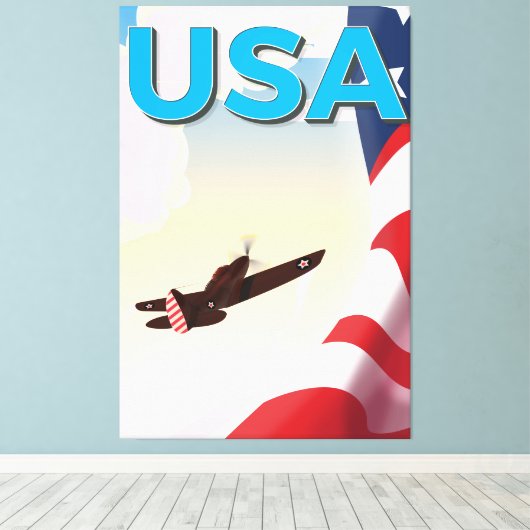  Poster van de Tweede Wereldoorlog in de VS Canvas Afdruk (Insitu (Houten vloer))