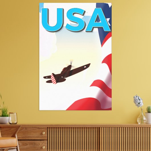 Poster van de Tweede Wereldoorlog in de VS Canvas Afdruk (Insitu (Woonkamer))