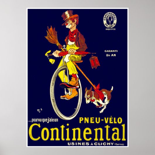  Poster van de Unicycle: continentale banden (Voorkant)