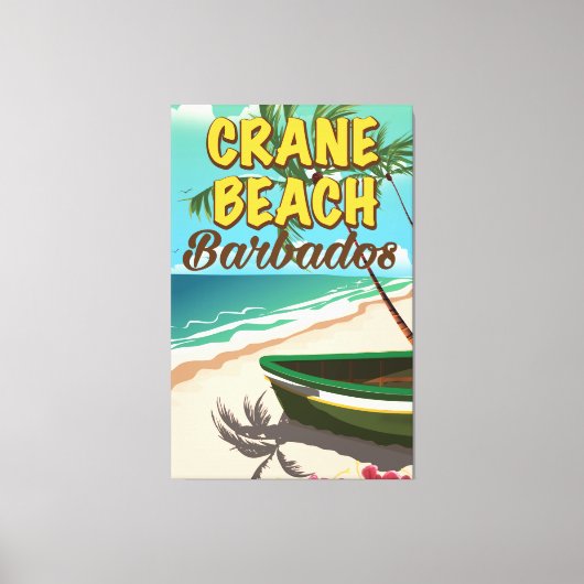 Poster van de vacature Crane Beach Barbados Canvas Afdruk (Voorkant)