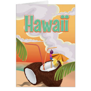 Poster van de vakantie op het strand van Hawaii