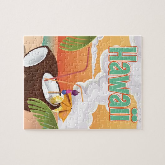 Poster van de vakantie op het strand van Hawaii Legpuzzel (Horizontaal)