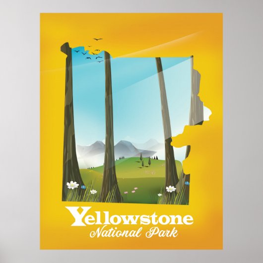 Poster van de vakantie van het Yellowstone Nationa (Voorkant)