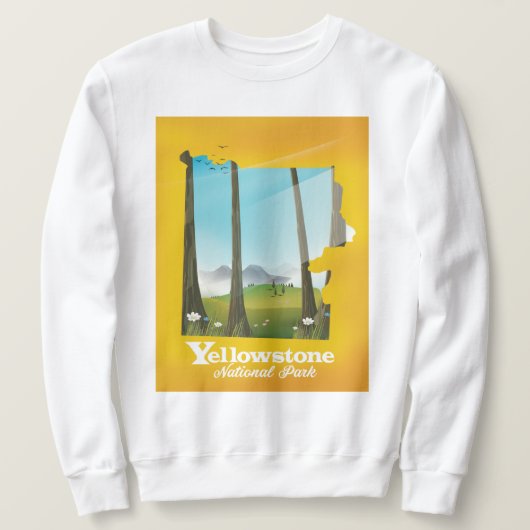Poster van de vakantie van het Yellowstone Nationa Trui (Design voorkant)