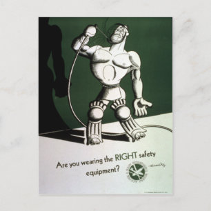 Poster van de veiligheidsuitrusting uit de Tweede Briefkaart