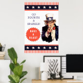 Poster van de vierde partij van juli (Thuiskantoor)