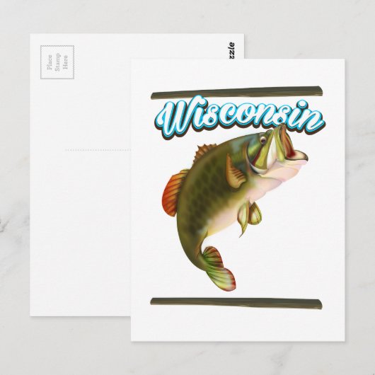 Poster van de visvangst van Wisconsin Briefkaart (Voorkant / Achterkant)