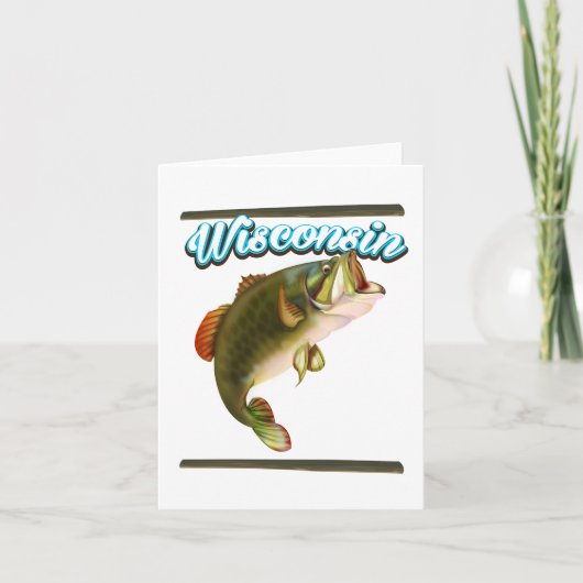 Poster van de visvangst van Wisconsin Feestdagen Kaart (Voorkant)