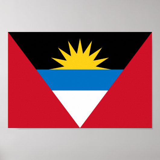 Poster van de vlag van Antigua en Barbuda (Voorkant)