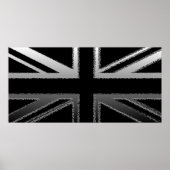 Poster van de vlag van Black en Silver Grey Union (Voorkant)