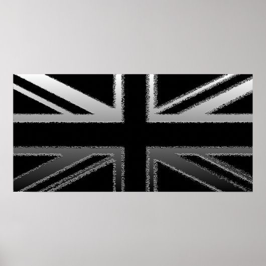 Poster van de vlag van Black en Silver Grey Union (Voorkant)