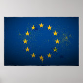 Poster van de vlag van de Europese Unie voor stede (Voorkant)