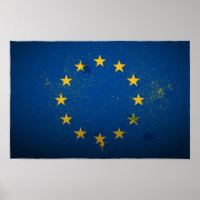Poster van de vlag van de Europese Unie voor stede