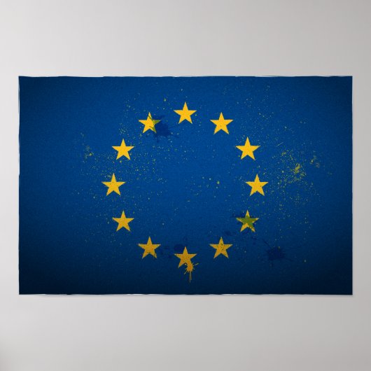 Poster van de vlag van de Europese Unie voor stede (Voorkant)